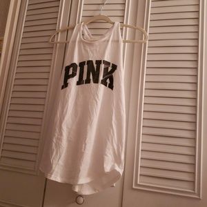 White braided back tank top